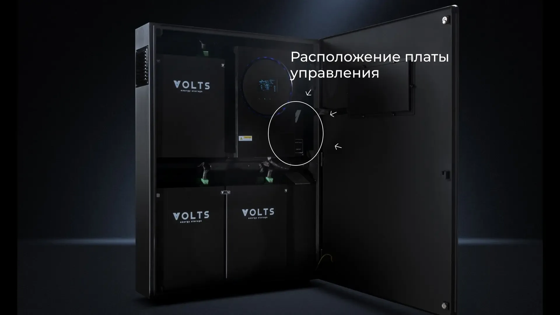 Размещение платы управления VOLTS внутри накопителя